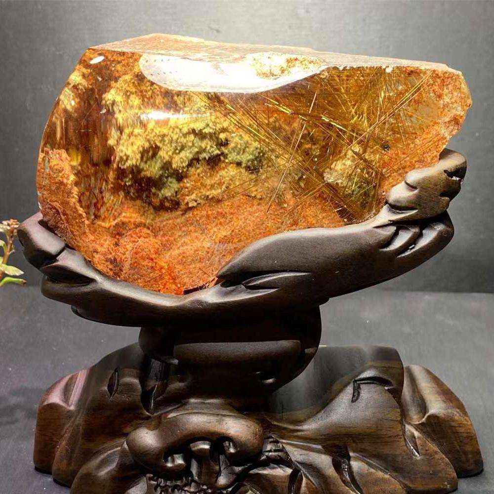 天然黄幽灵发晶景石绿幽灵千层山聚宝盆金字塔水晶幽灵原石摆件