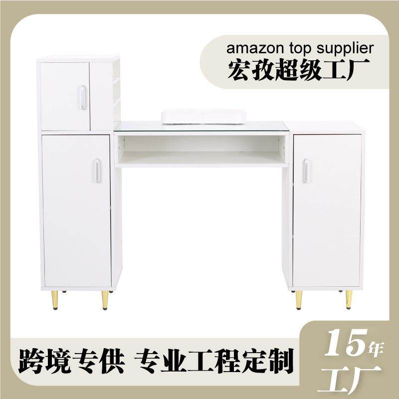 新款简约美甲桌工作室单人修甲美甲台储物一体式纹绣美甲桌