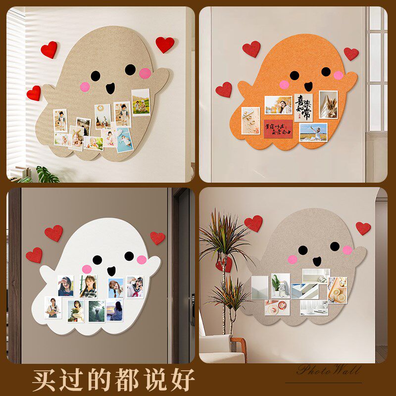 毛毡板照片墙房间装饰背景板客厅级感拍立得相片墙软木板展示墙宿