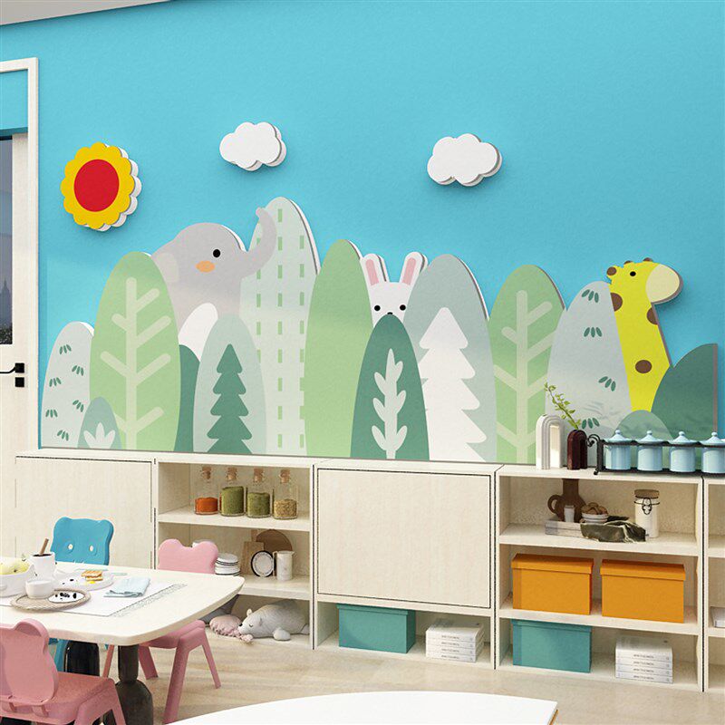 幼儿园森系环创题文化饰成品踢脚线环境布置材料