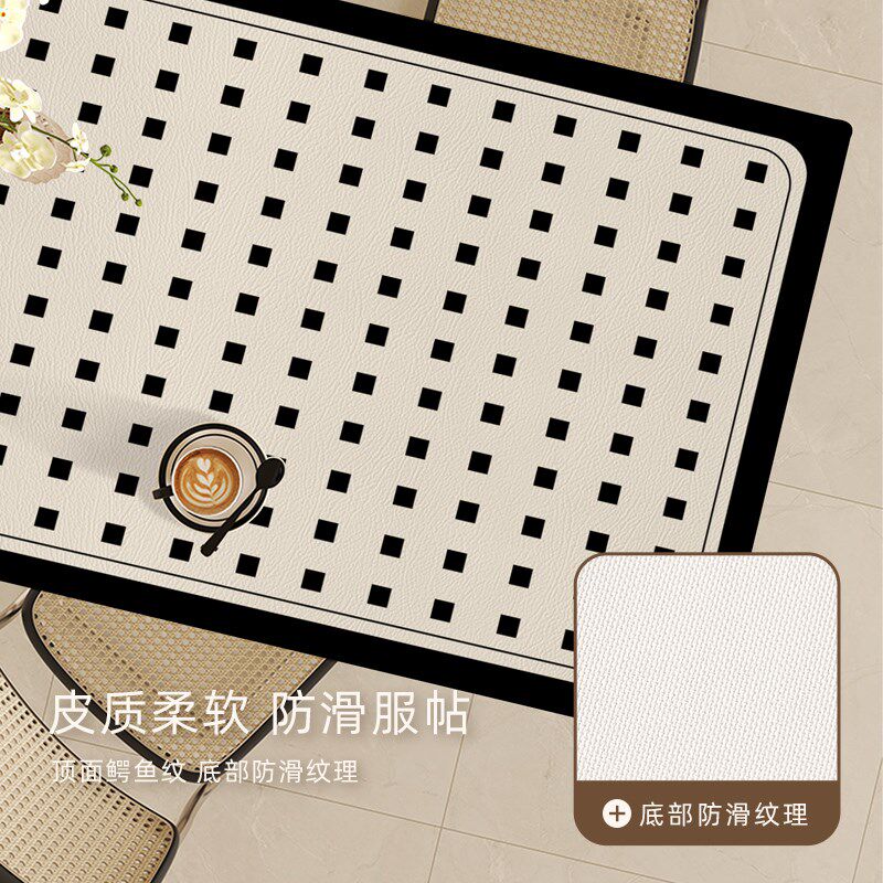 现代餐桌垫防水防油防烫皮革桌布隔热耐温岩板桌垫茶几垫子