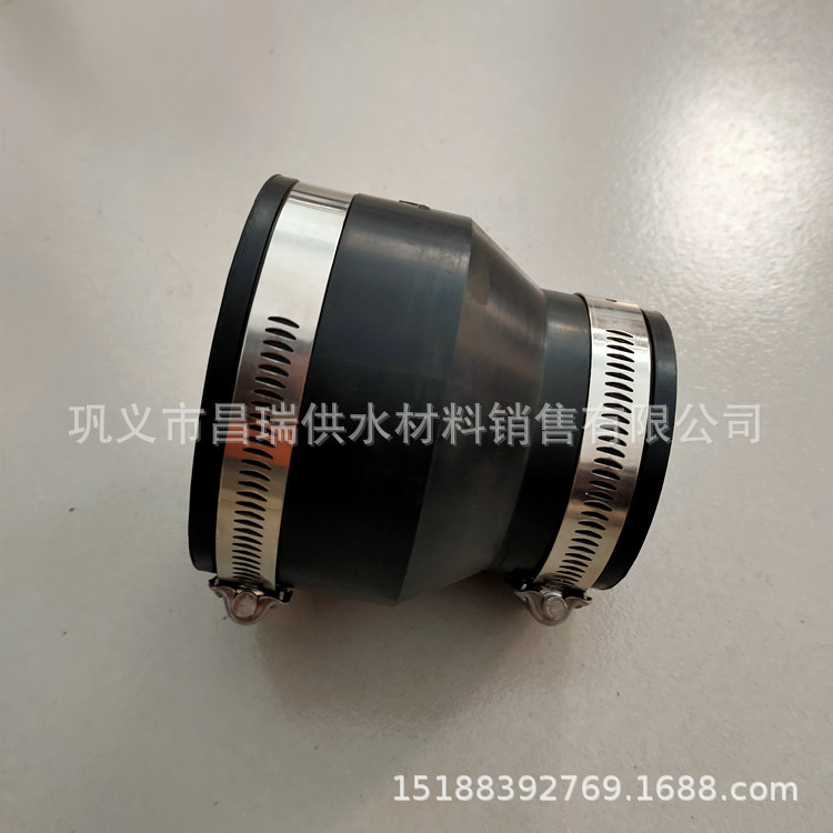 同心变径卡箍式橡胶软接头 橡胶喉箍变径软连接 橡胶异径管帽