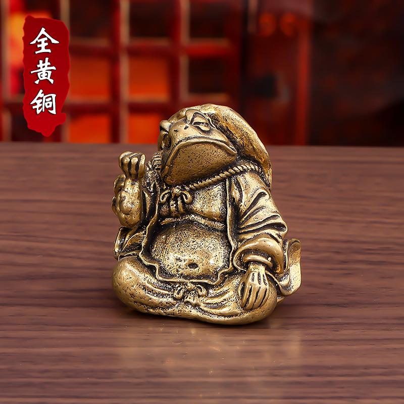 蛤蟆大师掐指一算发财小摆件车载桌面茶宠招财客厅办公室家居饰品