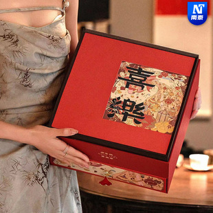 喜乐双层燕窝五拼滋补品礼盒双拼国潮中秋送礼海参包装伴手礼品盒