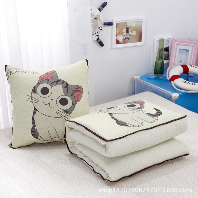 抱枕被子两用午休抱枕被夏凉被午