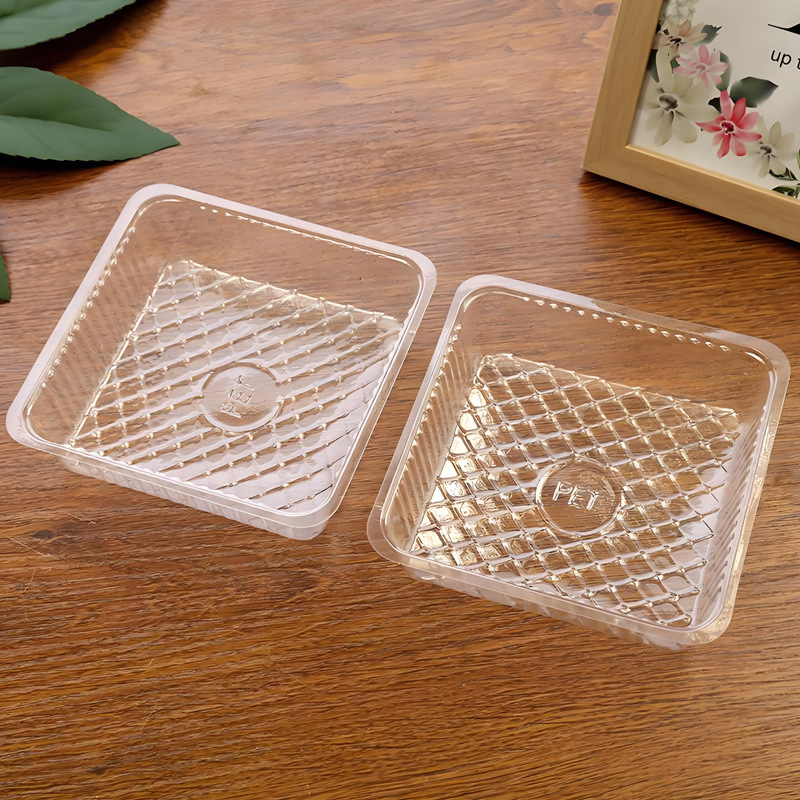 PVC包装盒直销月饼糕点零食透明金色月饼托蛋黄酥托甜点