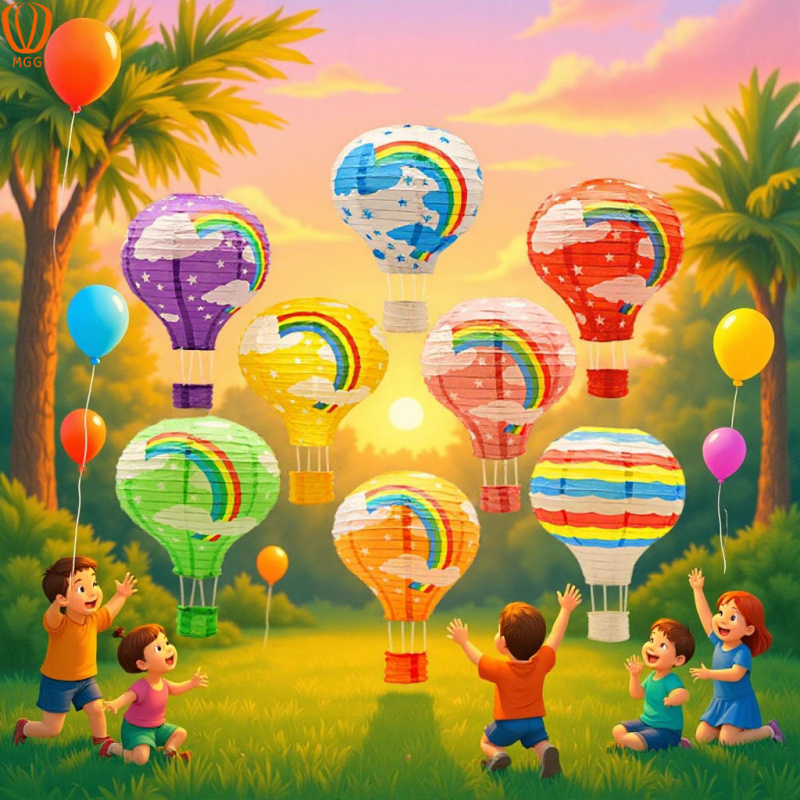 批节手工热气球灯笼吊饰婚庆酒吧商场幼儿园走廊装饰纸灯笼