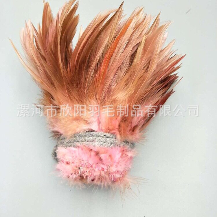 彩色5-6英寸红尖鸡毛DIY公鸡羽毛服装饰品辅料鸡毛