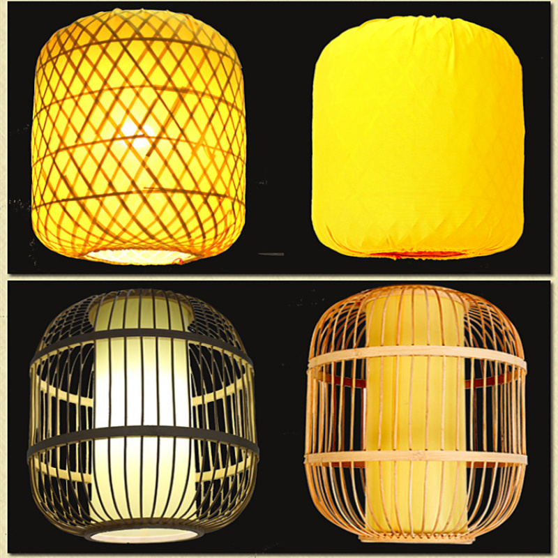 广告竹编灯笼竹子灯罩复古竹吊灯