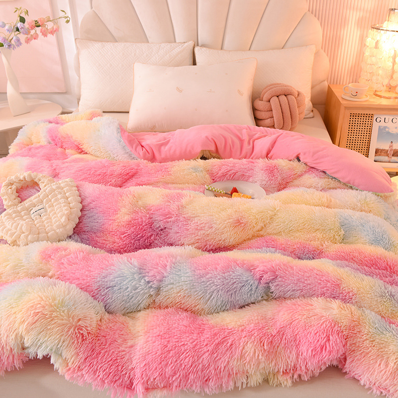 新款水貂绒冬被加厚保暖牛奶绒法