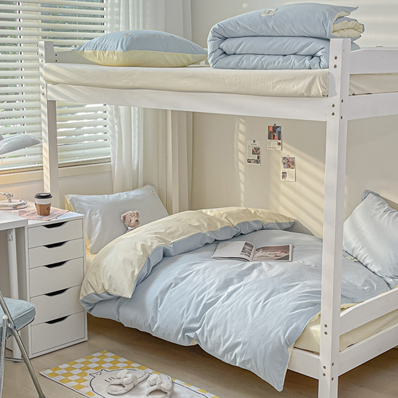 纯棉大学生宿舍床上用品三件套单