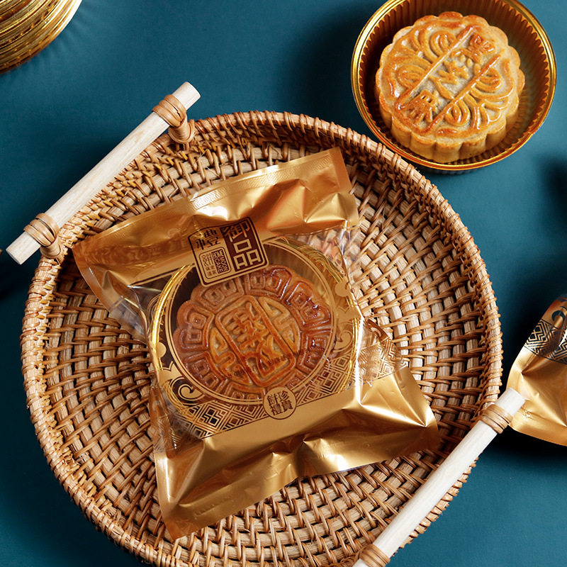 125克150克广式月饼蛋黄酥透明机封袋金色月饼托盒