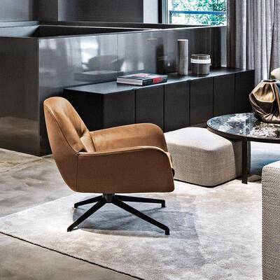 意式极简休闲82832椅现代酒店厅设计师简单客人沙发椅时尚懒人椅