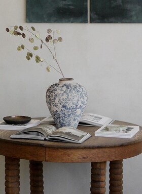 新青瓷陶瓷瓶冰裂纹插水培客厅装饰大肚级