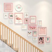 照片墙装 饰墙上创意木质相框挂墙墙壁免打走廊相册