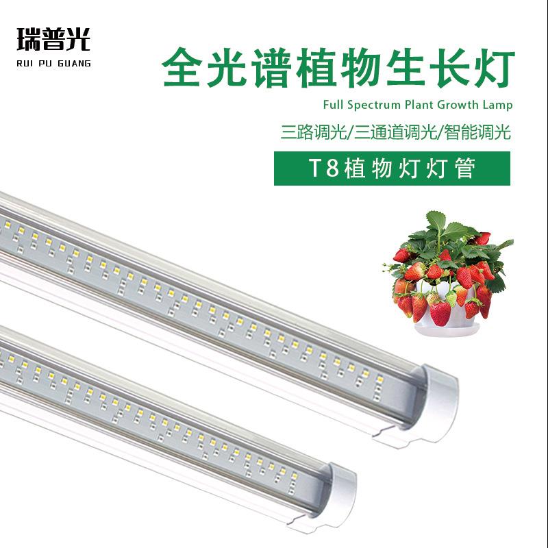 全光谱三路调光T8灯管蔬菜草莓植物专用LED植物生长灯瓜果补光灯