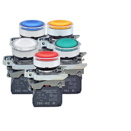 带灯按钮开关XB4-BW35B5(ZB4-BW0B55 + ZB4-BW353)24V黄色