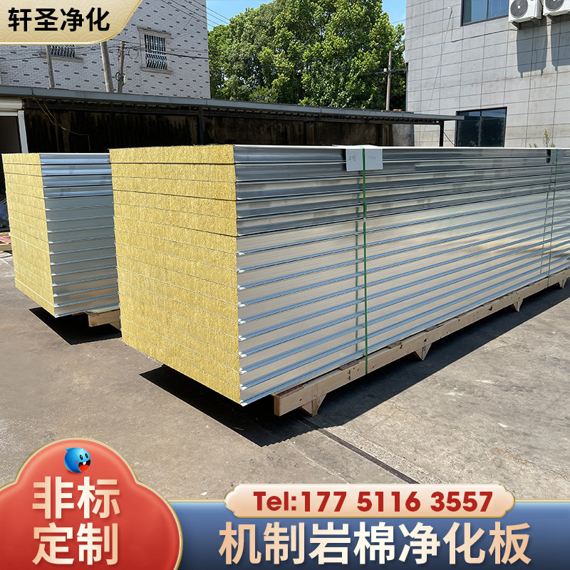 制岩净化板彩钢夹板防火保温板瓦楞板尘间墙吊顶板