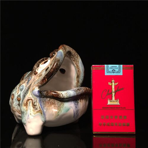 石湾公仔创意烟灰缸居客厅博古架电视柜茶宠工艺礼品