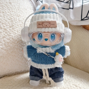 适用labubu娃衣海盐椰椰一二三代前方高能希望17cm冬季拉布布衣服