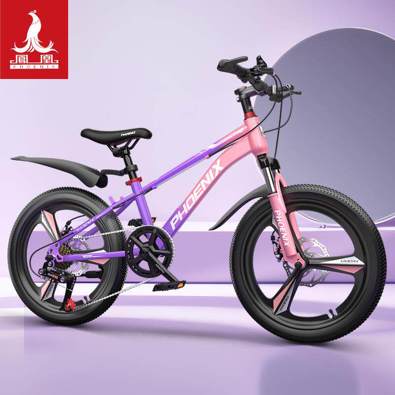 凤凰儿童自行车6-12-15岁女孩青少年中大童男孩山地变速学生单