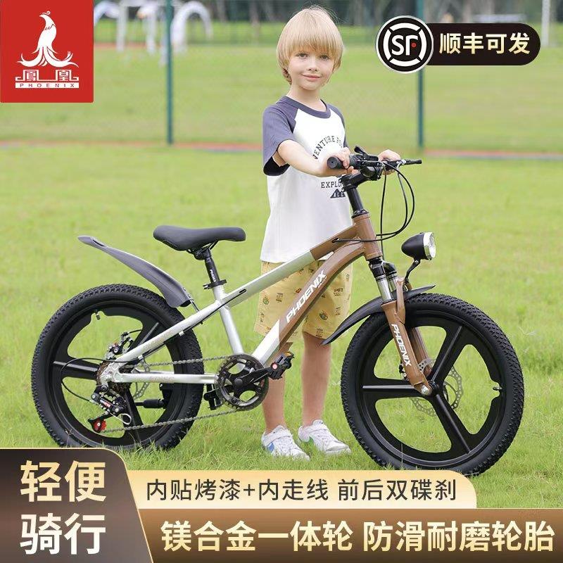凤凰儿童自行车5-12岁小孩男女中大童20寸带后座变速山地脚踏单车