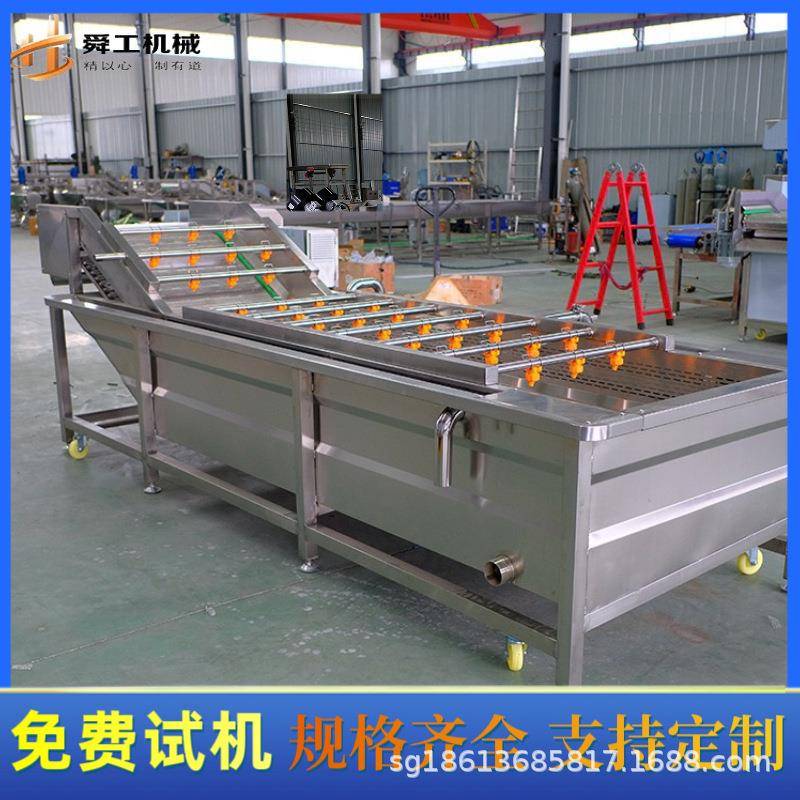 商用大型生姜清洗机 全自动毛辊洗菜机 果蔬海鲜去污泥清洗设备
