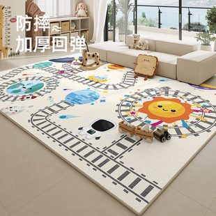 免洗可擦儿童房地垫防摔爬行垫可爱家用卡通垫子 地毯客厅2024新款