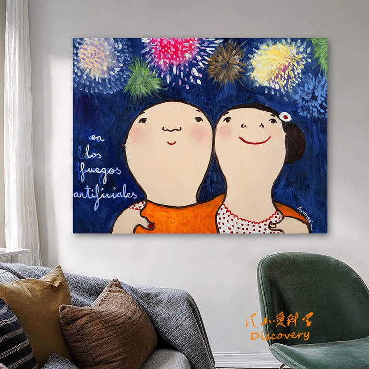 烟阿森 客厅卧室儿童房饰画 趣味童真创意挂画 框画