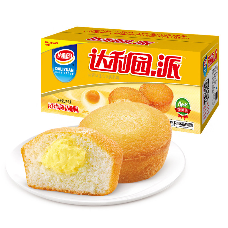 达利园蛋黄派早餐面包夹心蛋糕整箱批发休闲食品5斤零食糕点
