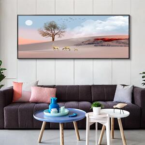 北欧温馨风挂画主卧室客厅装饰画简约墙壁画风景山水画轻奢系