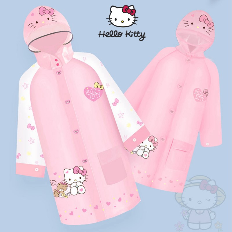 库洛猫儿童雨衣女童幼儿园连体雨披长款防暴雨