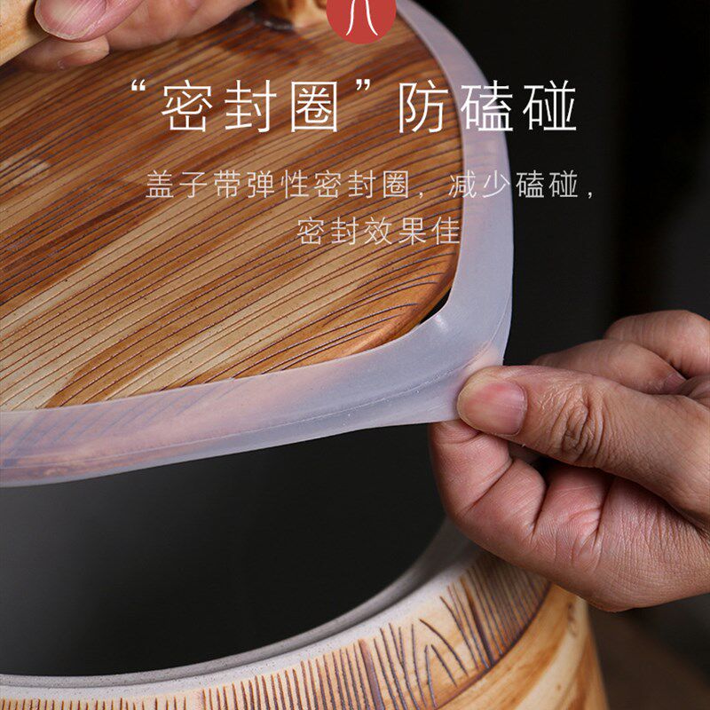 陶瓷缸带盖斤斤斤装面密封防潮虫储装