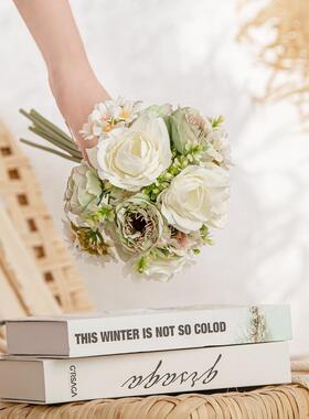 8假MW83111花织雪手捧花婚庆仿真花厂家装绿植物饰品INSM风跨境W3