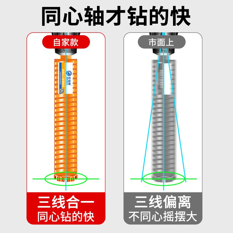干湿两用水钻头开孔器空调墙壁混凝土水钻机干打快速锋利打孔神器