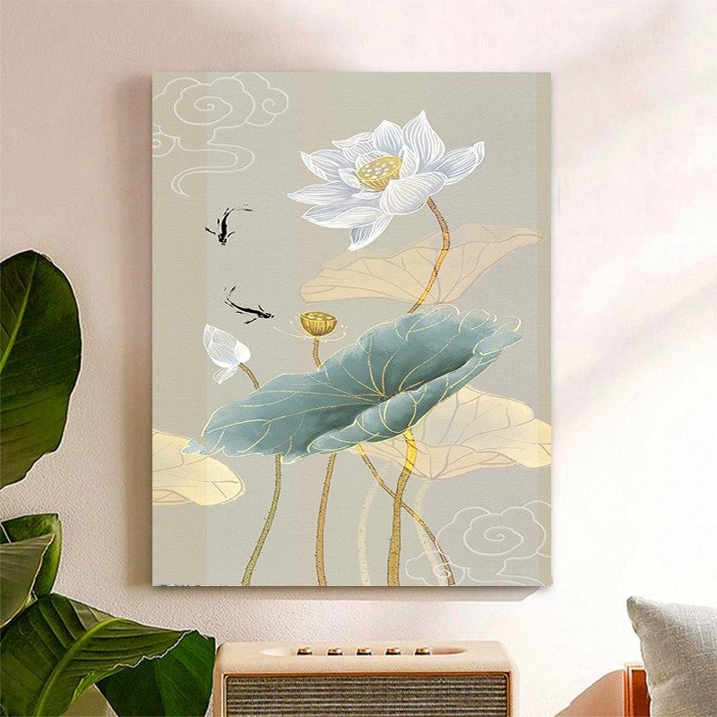 油画油彩画水彩荷填色治愈手工画画涂色填充饰画