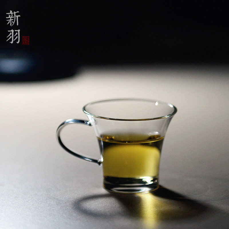 新羽手工茶具耐热七分杯带把小品茗杯酒杯客饮杯功夫茶道