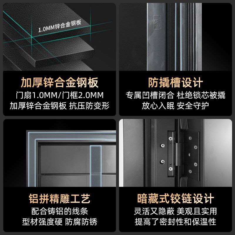星月神甲级入户防盗门智能子母门锌合金别墅大门门进户门
