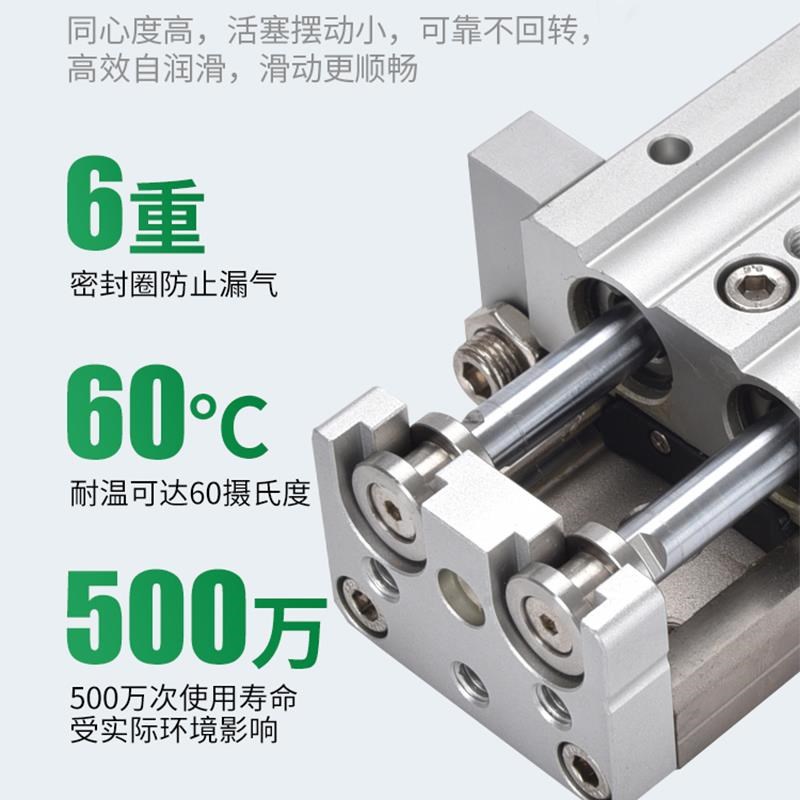 精密滑台气缸导轨MXQ 6 8 12 16 20 25 10 20 30 40 50 A AS BS B