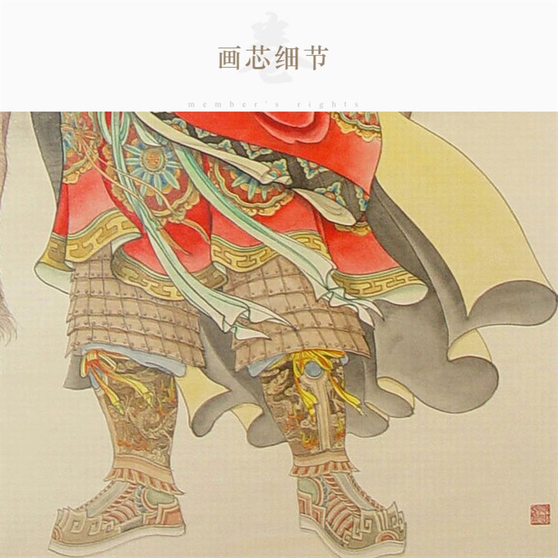 项羽画像挂图 西楚霸王古代物装饰画 复古丝绸卷轴挂画