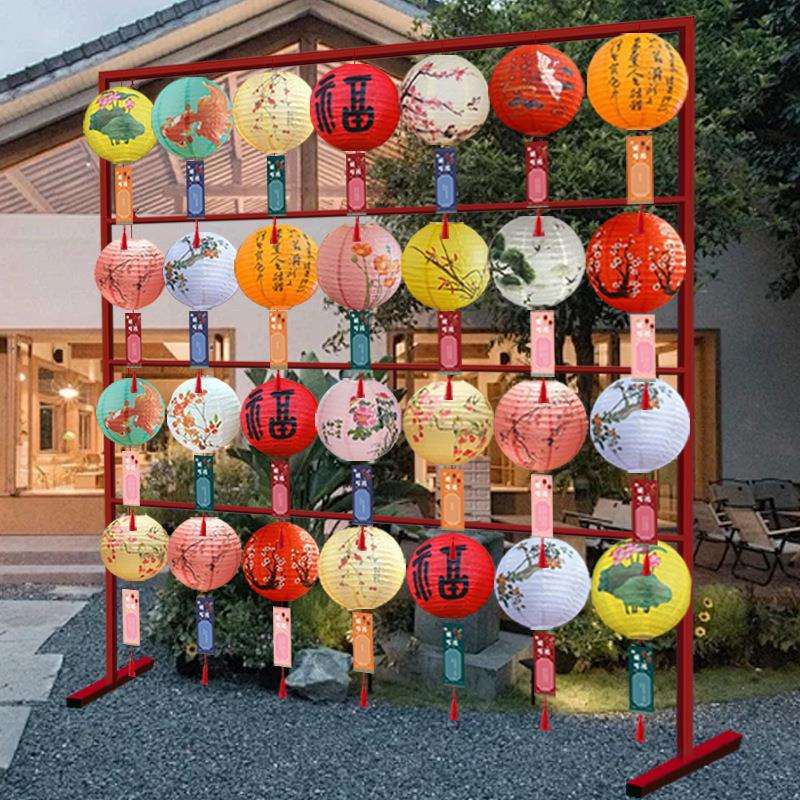 现货中秋节猜灯谜灯笼场景布置氛围喜庆挂饰幼儿园中国风新款道具