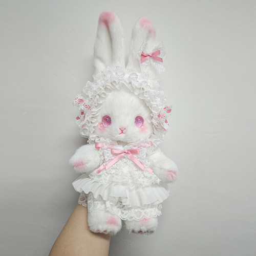 熊兽星球 立耳玩偶兔包 Lolita手作兔包毛绒斜跨手提可爱蝴蝶结
