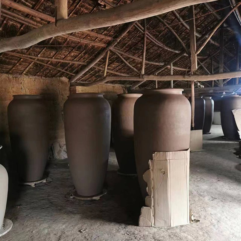 盆落地超大口径圆形酒店商场场景瓶复古树庭院