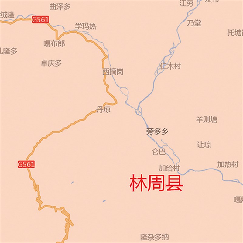 新款拉萨市地图图办公室挂图防水墙壁超大装饰画