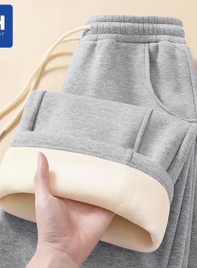 唐狮集团MH加绒裤子女2025新款冬季卫裤阔腿裤加厚休闲运动裤女装