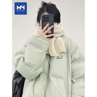 唐狮集团MH薄荷绿棉服女秋冬2025新款厚棉袄加绒外套立领面包棉服