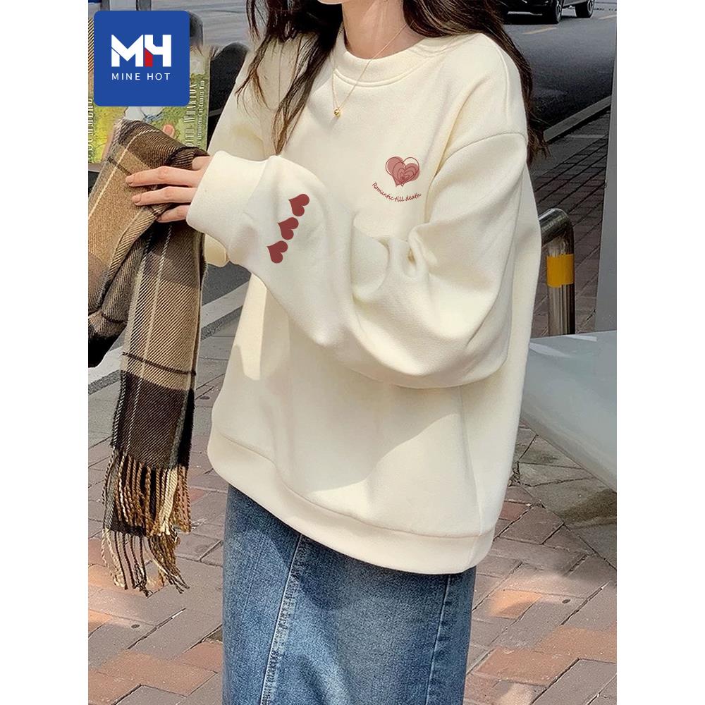 唐狮集团MH奶白色卫衣女秋2025新