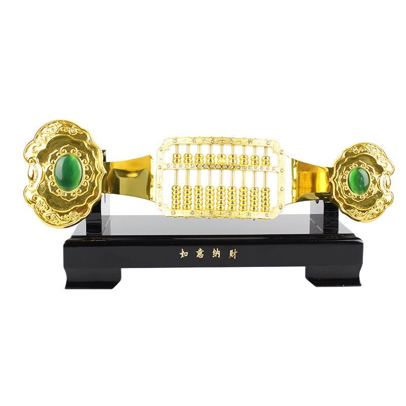 仿古如意算盘摆件 合金算盘吉祥如意家居用品风水摆饰工艺品