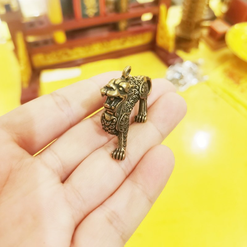 纯黄铜金钱招财貔貅小文玩创意电脑书桌办公室台面收银台摆放