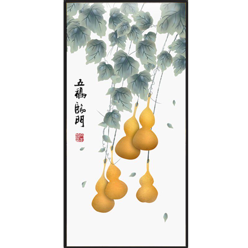 新玄关装饰画入户客厅挂画单幅进门酒店走廊过道墙壁竖壁画